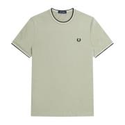 Klassieke Dubbele Lijn T-shirt Fred Perry , Green , Heren