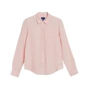 Reg Linnen Chambray Overhemd - Guava Orange Gant , Orange , Dames