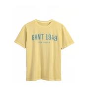 Tee -shirt 1949 Gant , Yellow , Heren