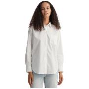 Relaxed Fit Katoenen Poplin Overhemd Gant , White , Dames