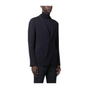 Blauwe Wafel Blazer Giorgio Armani , Blue , Heren