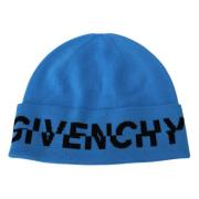 Blauwe Wol Unisex Winter Beanie Hoed Givenchy , Blue , Unisex