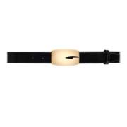 Rechthoekige G-gesp leren Riem Gucci , Black , Dames