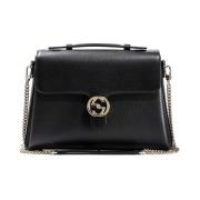 Zwarte handtas voor vrouwen Logo Leer Dollar Calf Gucci , Black , Dame...