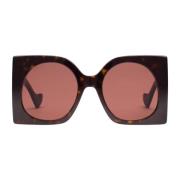 Vierkante zonnebril Gg1254S-002 Havana Gucci , Brown , Dames