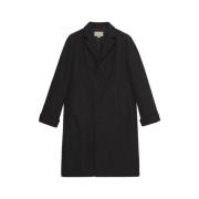 Enkellange katoenen poplin jas Gucci , Black , Dames