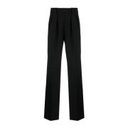 Zwarte Getailleerde Wollen Broek Gucci , Black , Dames