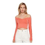Off-Shoulder Top - Trendy Collectie Guess , Pink , Dames