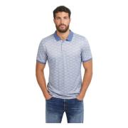 All Over Logo Print Polo Blauw Guess , Blue , Heren
