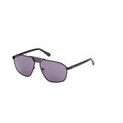 Glanzend zwarte zonnebril met violette lenzen Guess , Black , Unisex