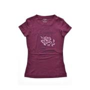 Katoenen T-shirt met Strass Logo - Violet Guess , Purple , Dames
