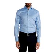 Slim Fit Katoenen Twill Overhemd met Contrastdetails Hugo Boss , Blue ...