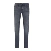 Premium Slim Fit Jeans met Regular-Rise Taille Hugo Boss , Gray , Here...