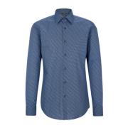 Heren Monogram Print Business Overhemd Hugo Boss , Blue , Heren