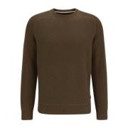 Heren Regular Fit Katoen en Wol Trui Hugo Boss , Brown , Heren