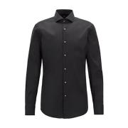 Normaal Overhemd Hugo Boss , Black , Heren