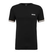 Zwart T-Shirt met Zwarte Achterband Hugo Boss , Black , Heren