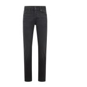 Casual Tapered Fit Jeans met Authentieke Versleten Look Hugo Boss , Bl...