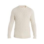 Kabelgebreide Crewneck Trui Icebreaker , White , Heren