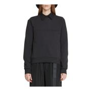 Tone-on-Tone Logo Sweatshirt John Richmond , Black , Dames