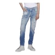 Comfortabele Slim-Fit Jeans John Richmond , Blue , Heren