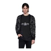 Gebreide Cardigan met Patroon John Richmond , Black , Heren