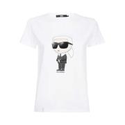 T-Shirt Maxi Print Karl Lagerfeld , White , Dames