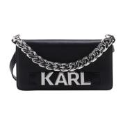 Telefoonhoesje met metalen logo Karl Lagerfeld , Black , Dames