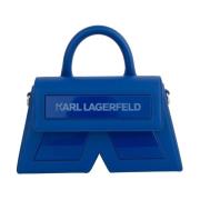 Essential Leren Crossbody Tas in Blauw Karl Lagerfeld , Blue , Dames