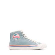 Logo-Patch High-Top Sneakers Kenzo , Blue , Dames