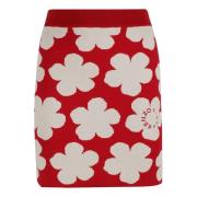 Kleurrijke Jacquard Mini Rok Kenzo , Red , Dames