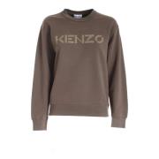 Militair Groene Logo Sweatshirt Kenzo , Green , Dames