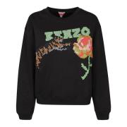 Pixel Regular Sweatshirt voor Vrouwen Kenzo , Black , Dames