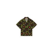 Elegante korte mouwen luipaardprint shirt Kenzo , Green , Dames