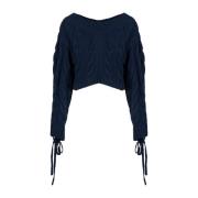 Blauwe Cable Lace Up Jumper Kenzo , Blue , Dames