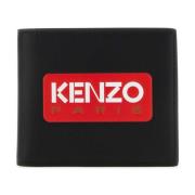 Zwarte leren portemonnee Kenzo , Black , Heren