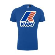 Maxi Logo T-shirt voor heren K-Way , Blue , Heren