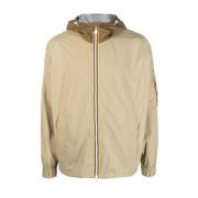 RD Beige Ritssluiting Hoodie K-Way , Beige , Heren