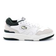 Witte-Groene Lineshot Sneakers voor Heren Lacoste , White , Heren