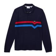 Regular Fit L/S Polo Shirt met Tricolor Stripes Lacoste , Blue , Heren