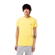 Gele Heren T-shirt - Stijl Th2038 Lacoste , Yellow , Heren