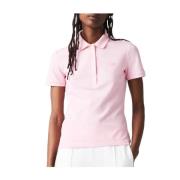 Dames Slim Fit Katoenen Piqué Polo Lacoste , Pink , Dames