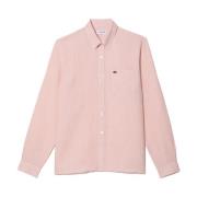 Casual Linnen Overhemd Lacoste , Pink , Heren