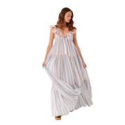 Maxi Jurk Manoush , White , Dames