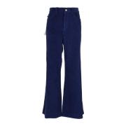 Flared Velvet Broek in Navy Marc Jacobs , Blue , Dames