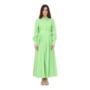 Lange Groene Katoenen Jurk Max Mara , Green , Dames