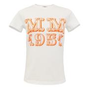 MM 1951 Oranje Monogram T-Shirt Max Mara , White , Dames