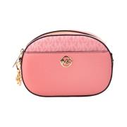 Glam Tea Rose Leren Crossbody Tas Michael Kors , Pink , Dames