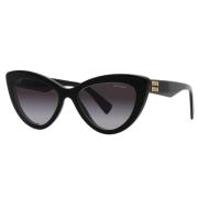 Stijlvolle Cat-Eye Zonnebril met Grijze Verloopglazen Miu Miu , Black ...