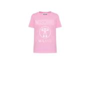 Dubbele Vraag Milan Logo T-shirt Moschino , Pink , Dames